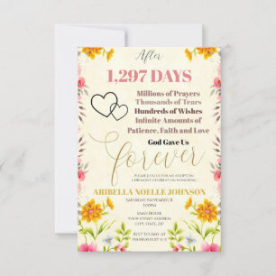 God gaf ons voor altijd bewerkbare adoptie uitnodi kaart