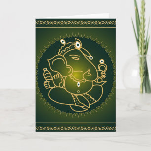 God Ganesha op groen - Kaart
