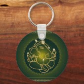 God Ganesha op groen - Sleutelhanger (Voorkant)