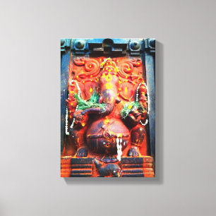 God Ganesha standbeeld Canvas Afdruk