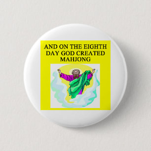 god gecreeerde mahjong ronde button 5,7 cm