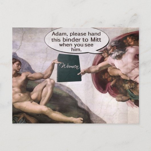 God geeft Adam Romney's Multomap vol vrouwen Briefkaart (Voorkant)