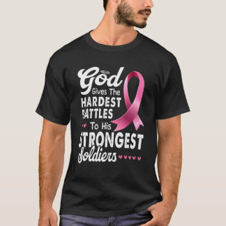 God geeft de moeilijkste veldslagen aan zijn sterk t-shirt