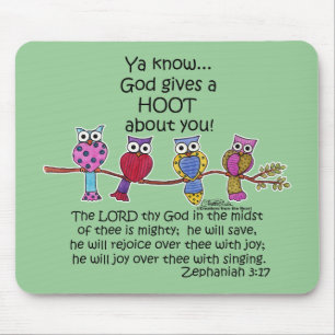 God geeft een Hoot Owls Muismat