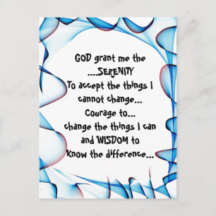 GOD geeft me de SERENITEIT op een kleurrijk briefk Briefkaart