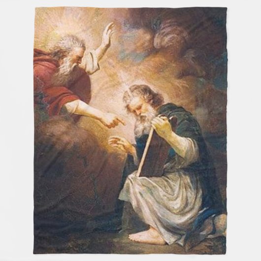 God geeft Mozes de tien geboden Fleece Deken (Voorkant)