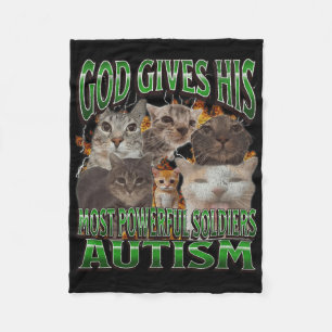 God geeft zijn krachtigste autisme grappige kat me fleece deken
