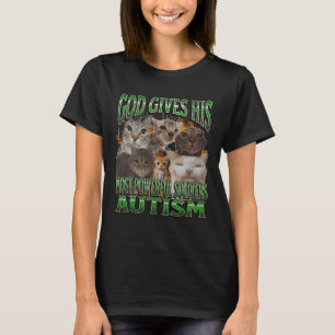 God geeft zijn krachtigste autisme grappige kat me t-shirt