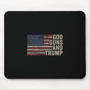 God, geweren en Trump - Pro God geweren grappig re Muismat
