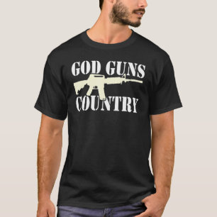 God Geweren Land Met Geweer Amerikaanse Vlag Patri T-shirt