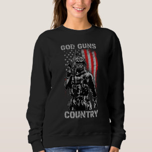 God Geweren Land Met Geweer Amerikaanse Vlag Patri Trui