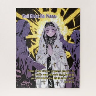 God Gives Me Peace - Christian Vintage Retro Anime Legpuzzel