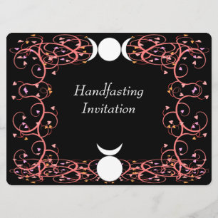 God & Goddess Wiccan Handfasting Invitation Kaart