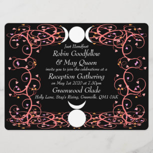 God & Goddess Wiccan Reception Invitation Kaart
