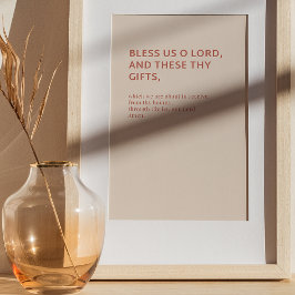 God, Grace voor de maaltijden van Prayer Poste Poster