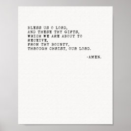 God, Grace voor de maaltijden van Prayer Poste Poster