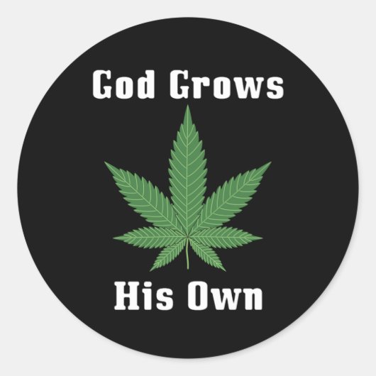 God groeit zijn eigen ronde sticker (Voorkant)
