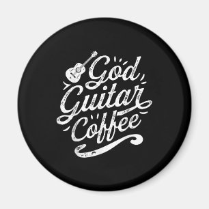 God Guitar Coffee Music Lover Funny Christelijk Magneet