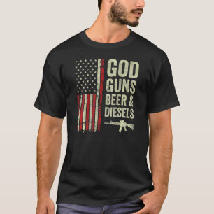 God Guns Bier & Diesels Heren Usa Truckmonteur O T-shirt