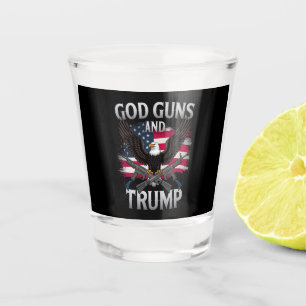 God Guns En Trump Adelaar Amerikaanse Vlag Vintage Shot Glas