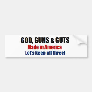 God Guns & Guts - pro wapen troepen Bumpersticker