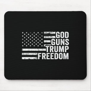 God Guns Trump Vrijheid - Christelijke Grappige Pr Muismat