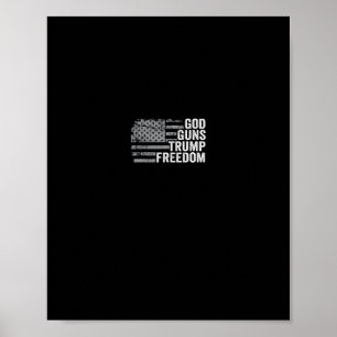 God Guns Trump Vrijheid - Grappig Christelijk Pro  Poster
