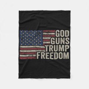 God Guns Trump Vrijheid - Pro pistool Amerika Vlag Fleece Deken