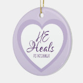 God Heals the Brokenhearted Light Purple Christmas Keramisch Ornament (Links)