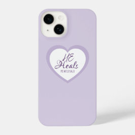 God Heals the Brokenhearted Light Purple Comfort iPhone 14 Hoesje