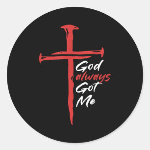 God Heeft Altijd Mijn Religie Quote Christelijk Ronde Sticker