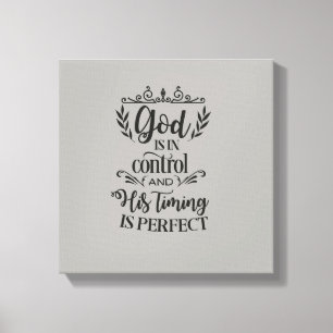 God heeft controle en zijn tijd is perfect kunst canvas afdruk