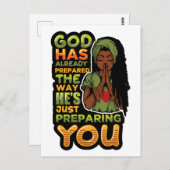 God heeft de manier waarop hij zich voorbereidt al briefkaart (Voorkant / Achterkant)