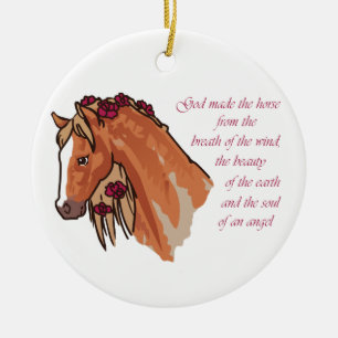 God heeft de paarden gemaakt keramisch ornament