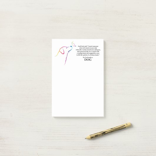 God heeft een hond gemaakt post-it® notes (Op bureau)