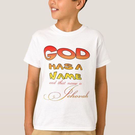 God heeft een naam Jehovah T-shirt (Voorkant)