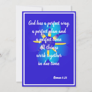 God heeft een perfecte manier Roman 8:28 Blauwe Ka Aankondiging