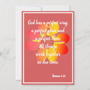 God heeft een perfecte manier Roman 8:28 Kaart