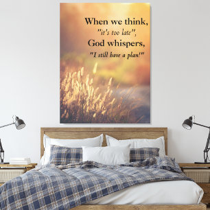 God heeft een plan Christelijk vertrouwen Canvas Afdruk