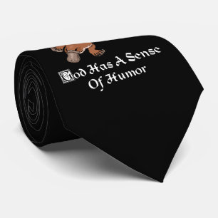 God Heeft Een Zin Voor Humor - Grappige Vogelbekdi Stropdas