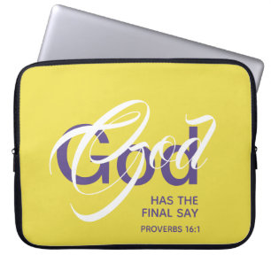 GOD HEEFT EINDSAY Monogram, geel Laptop Sleeve