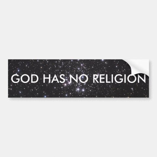 God heeft geen religie bumpersticker (Voorkant)