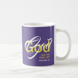 GOD HEEFT HET EINDSAY Monogram Paars Koffiemok