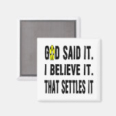 God Heeft Het Gezegd! Gele Bloem Magneet (Voorkant / Achterkant)