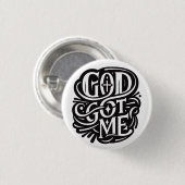 God heeft me te pakken ronde button 3,2 cm (Voorkant /achterkant)