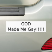 God heeft mij Gay gemaakt Bumpersticker (Op auto)
