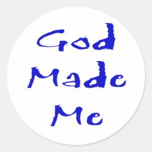 God heeft mij gemaakt ronde sticker