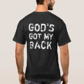 God heeft mijn rug t-shirt (Achterkant)