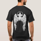God heeft mijn rug witte vleugels T-shirt (Achterkant)