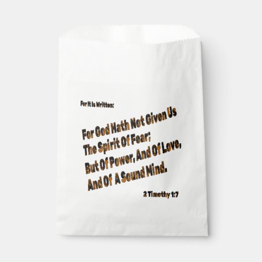 God heeft ons niet de geest van angst gegeven bedankzakje (Voorkant)